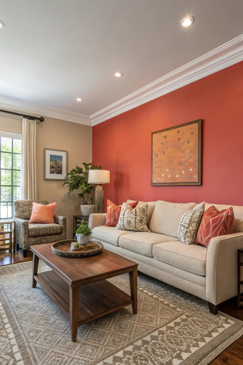 A highlight wall can define your living space.