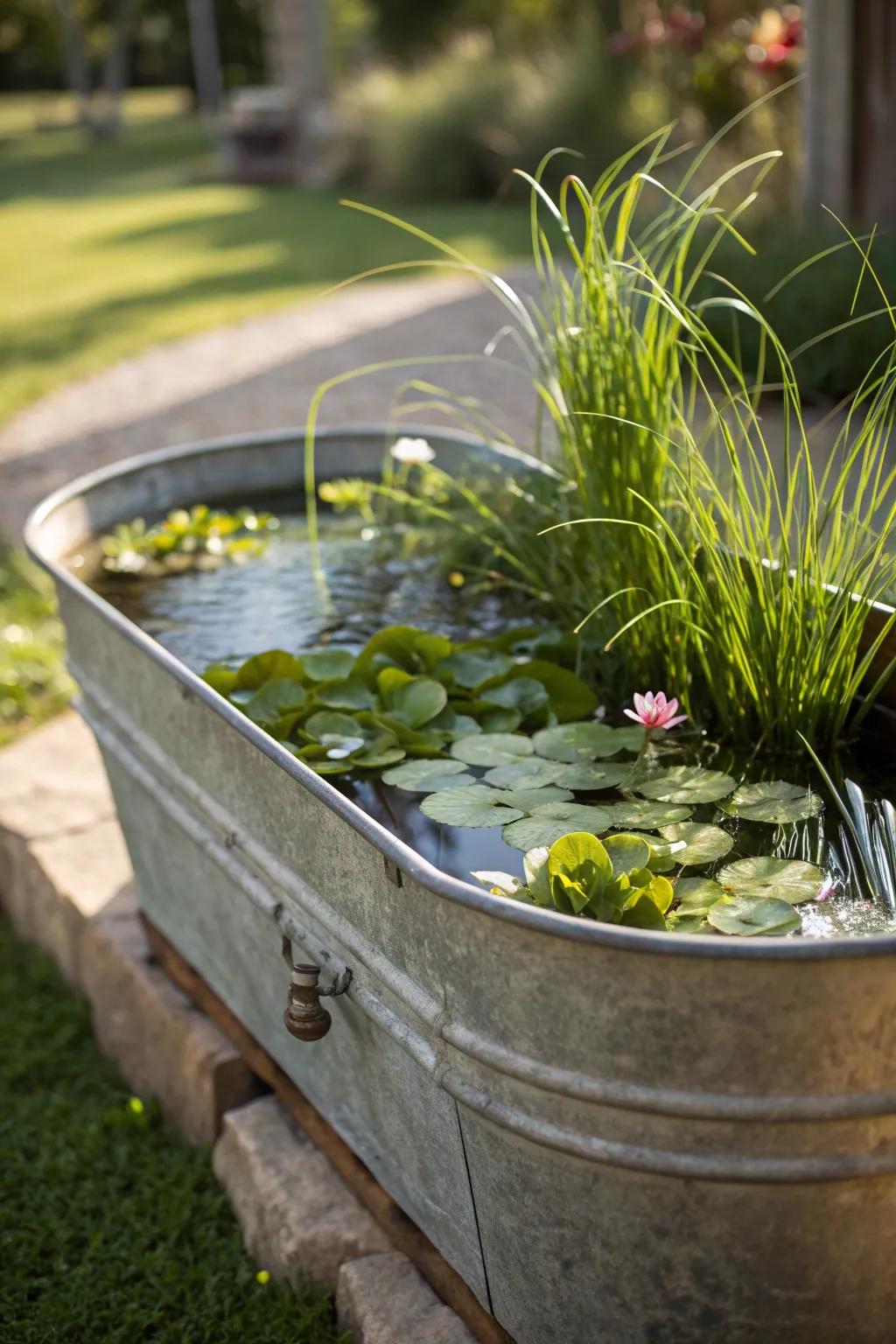 Transform your outdoor space with a stunning miniature water garden, a perfect blend of nature and craftsmanship.