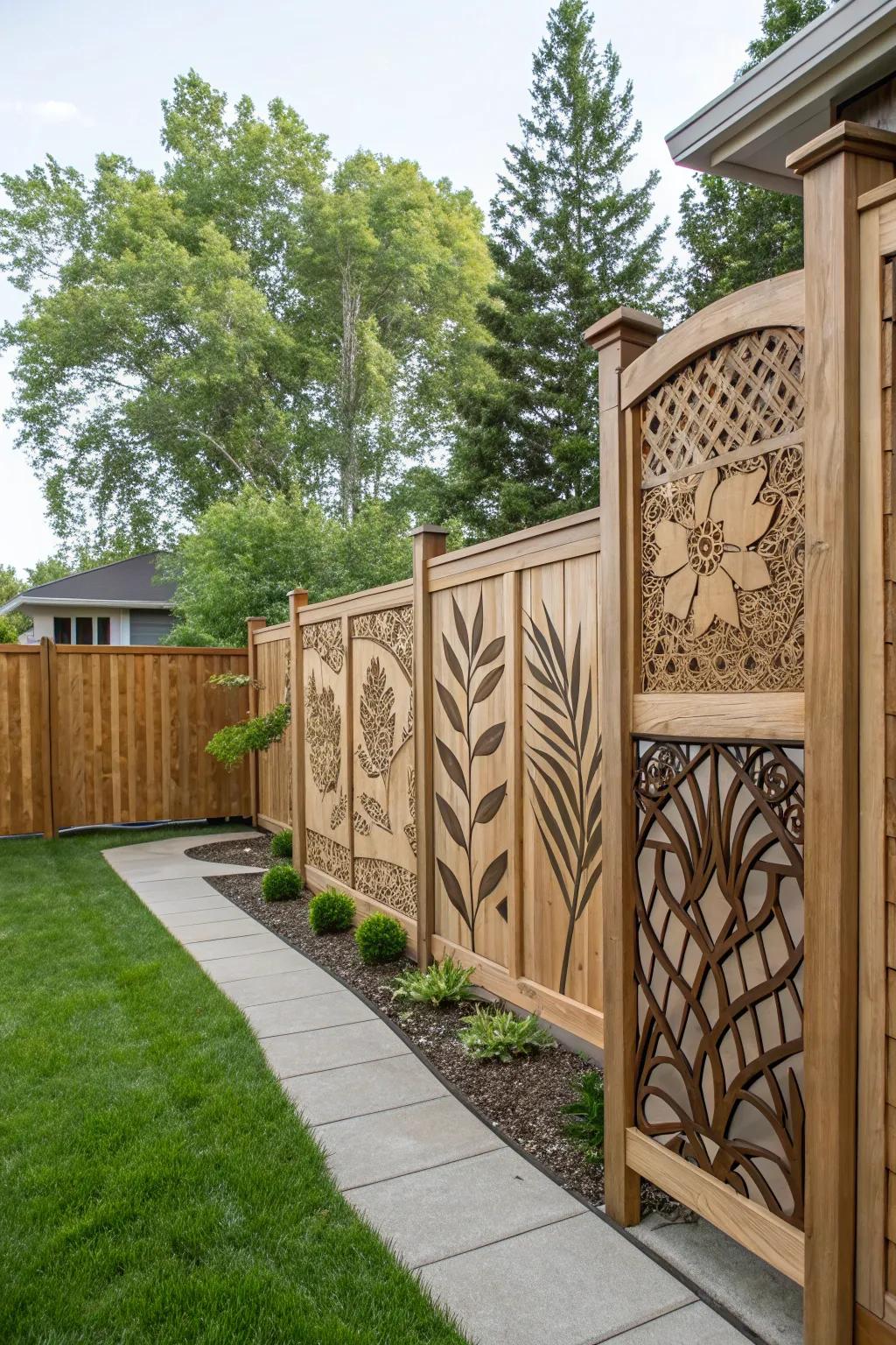 Custom panels add art and privacy.
