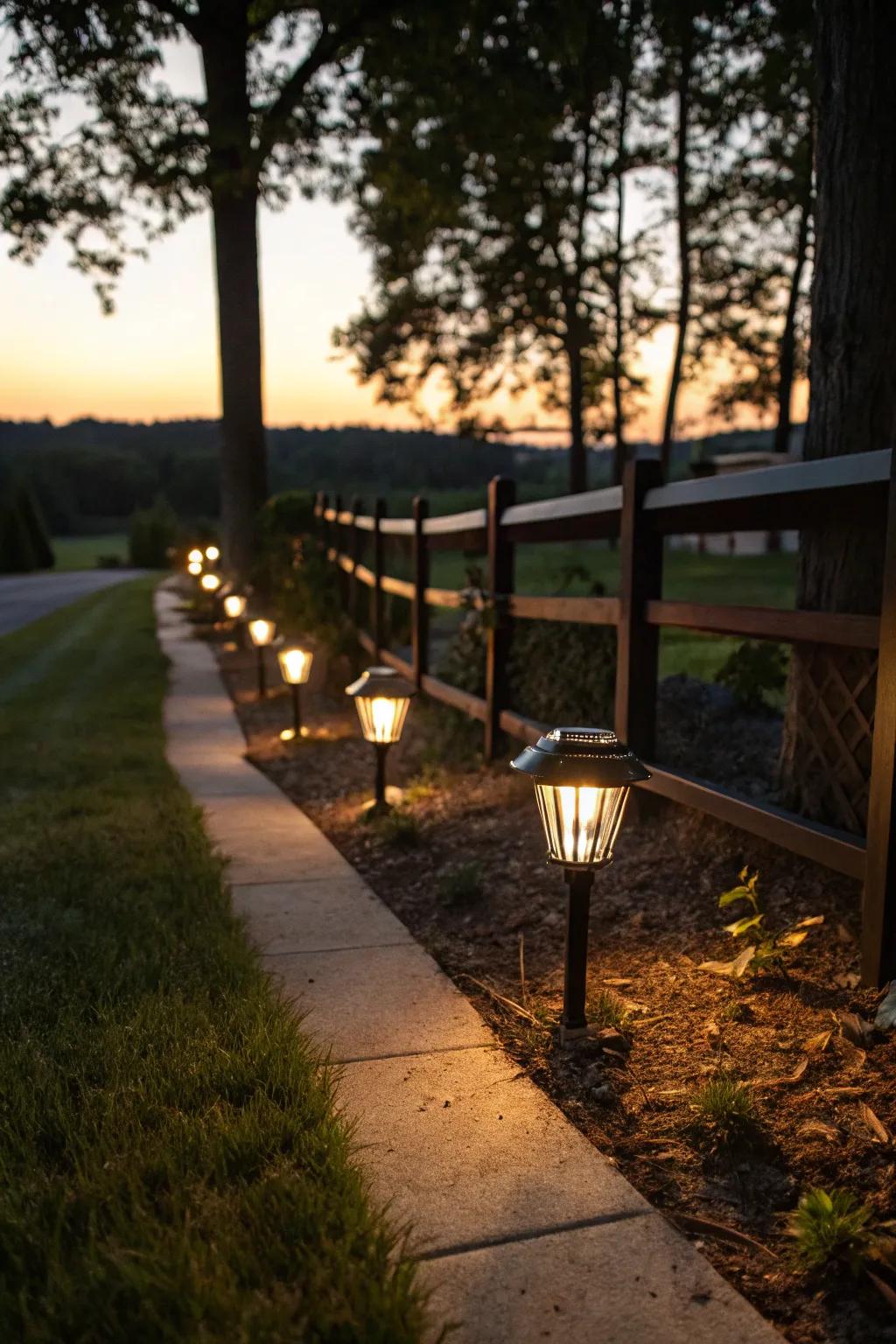Solar lights enhance evening ambiance beautifully.