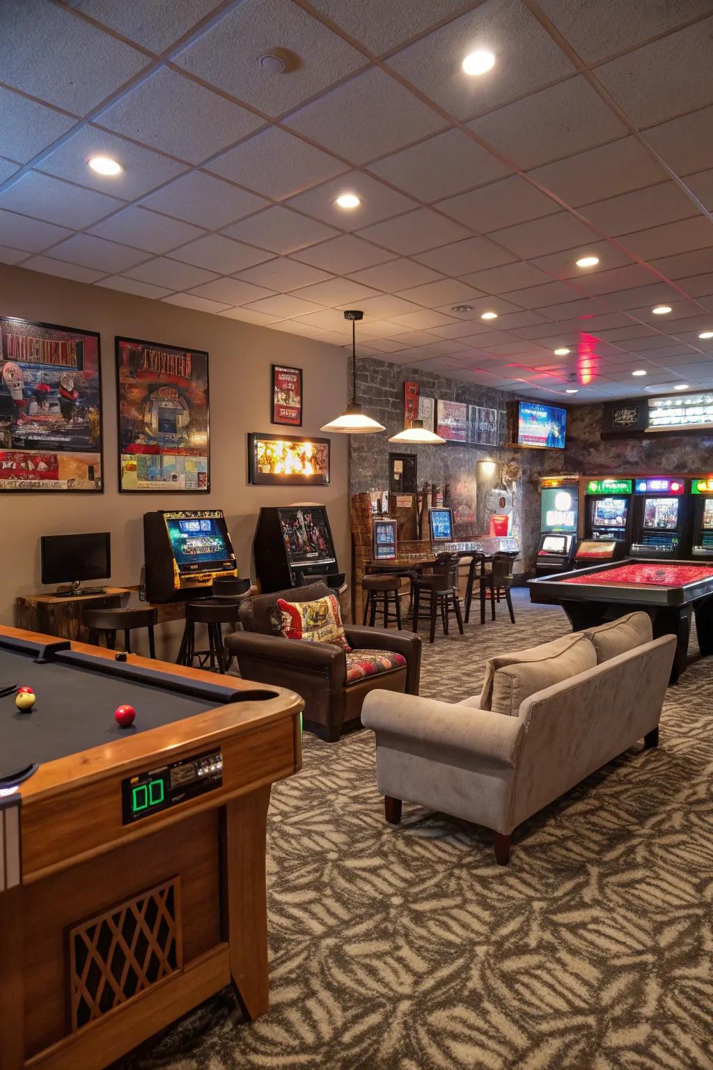 Thematic decor brings your game room vision to life.