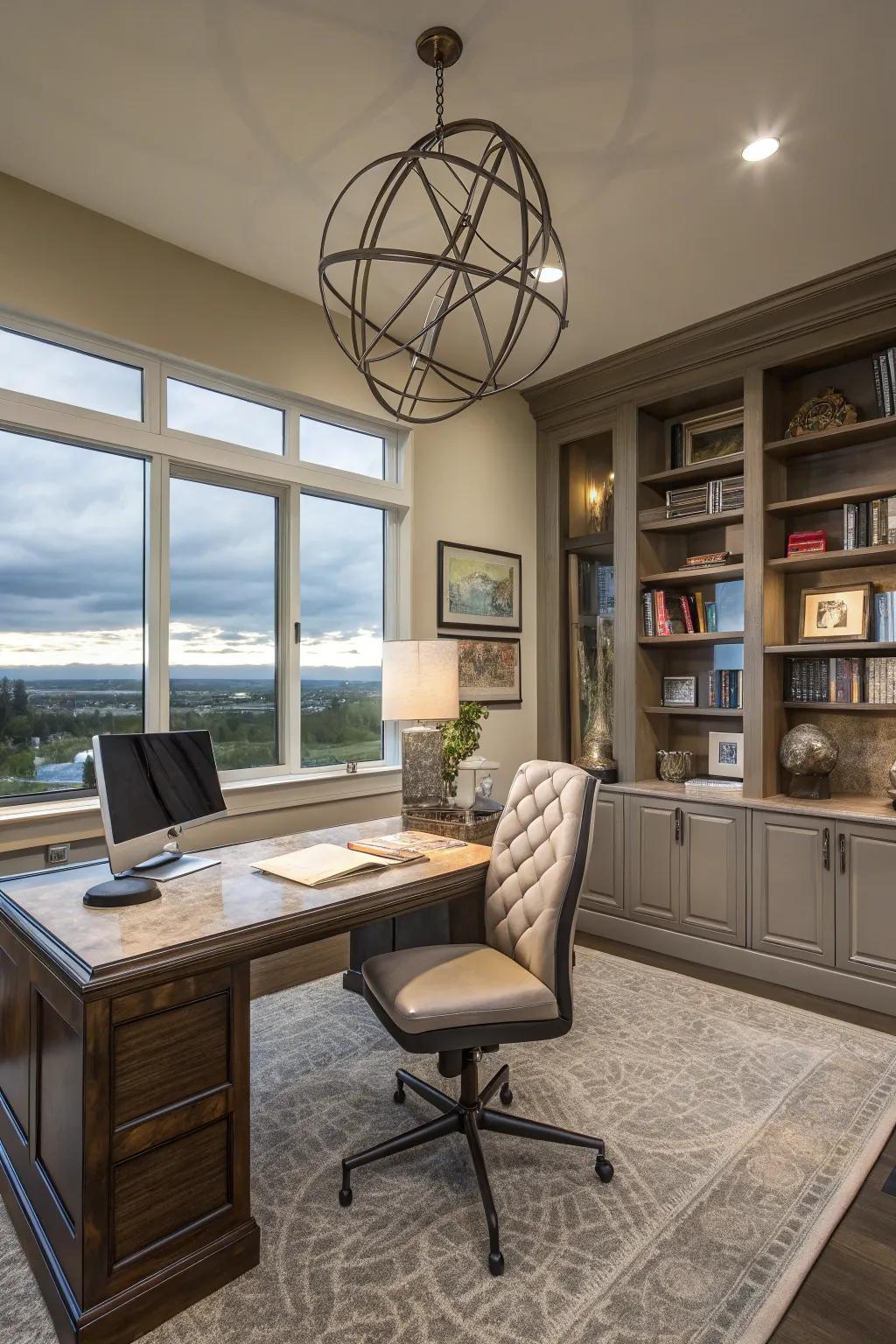 An art installation that adds a dramatic flair to your workspace.