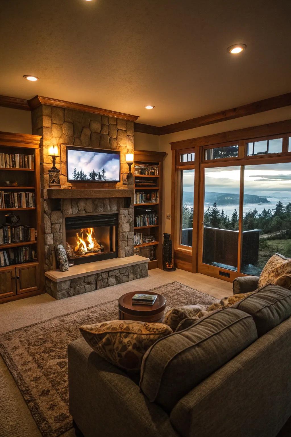 Design a home theater experience for film nights at home.