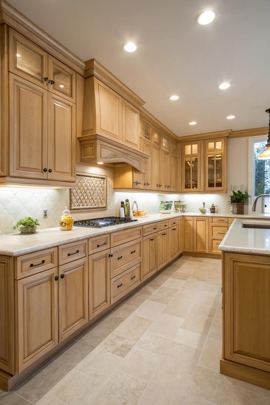Symmetrical layouts offer a sense of order and elegance in a kitchen design.