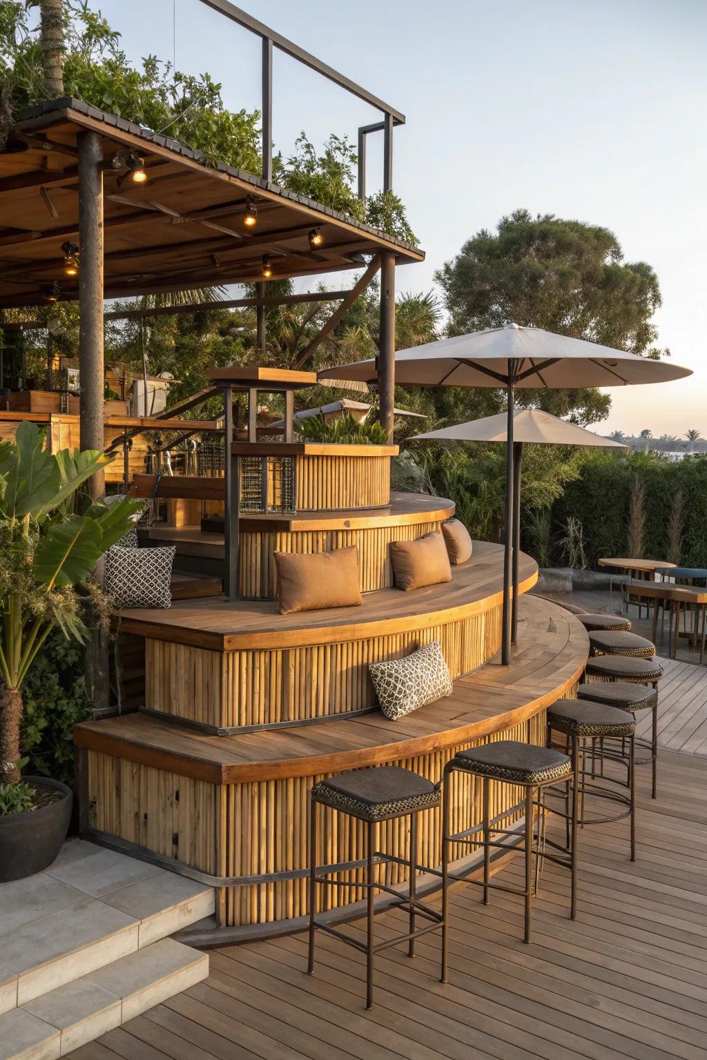 Elevate your game day experience with handcrafted multi-level seating - where style meets function.