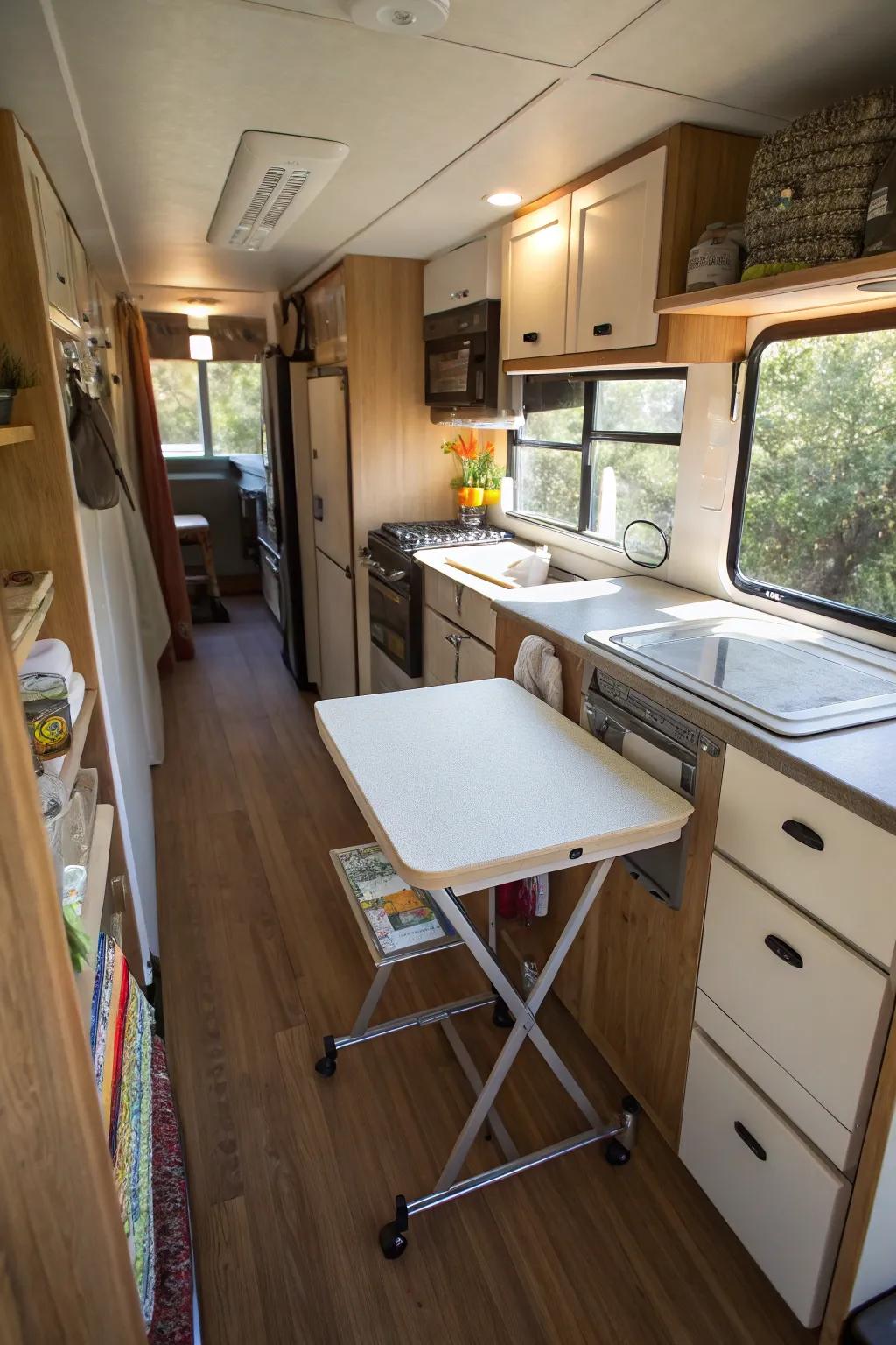 Multi-purpose furnishings contribute flexibility and utility.