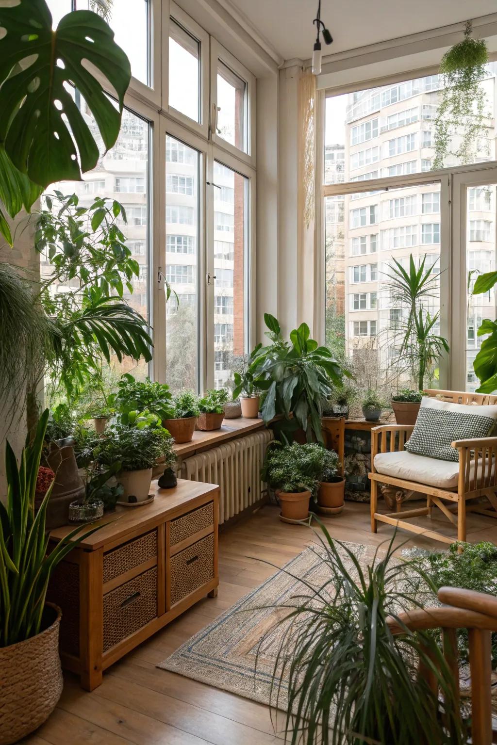 Integrating nature enhances tranquility and vitality in your studio.