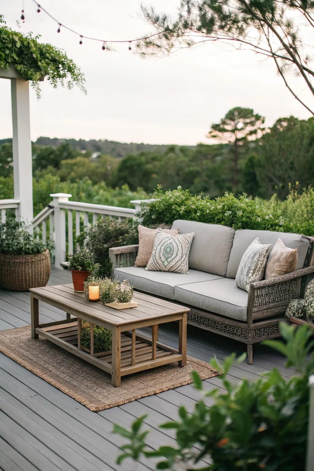 Double your seating with multiple outdoor couches.