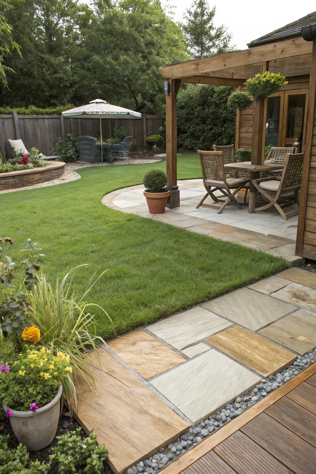 Mixed materials offer dynamic and diverse transitions.