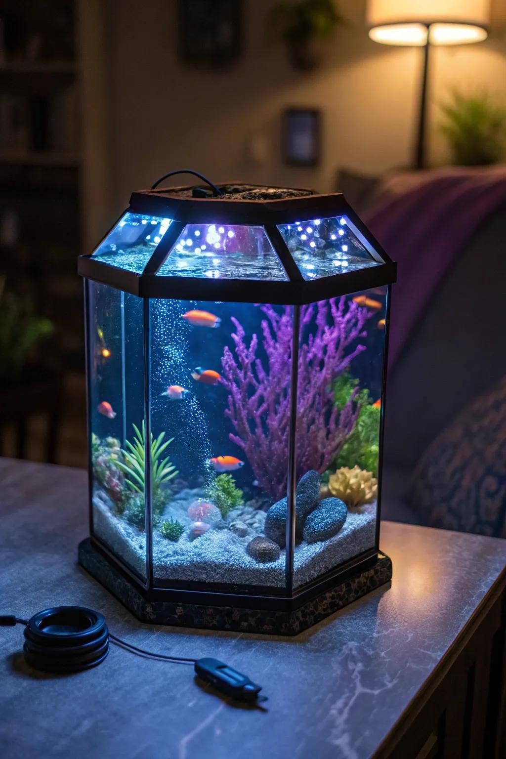 Employ AquaGlow Illumination to transform your tank's mood.