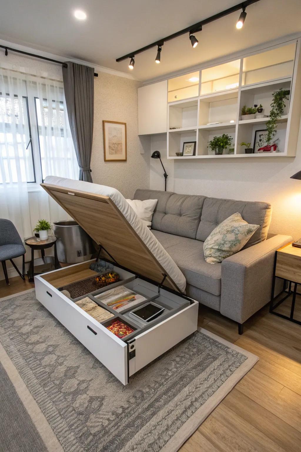 Versatile furnishings optimize both space and practicality