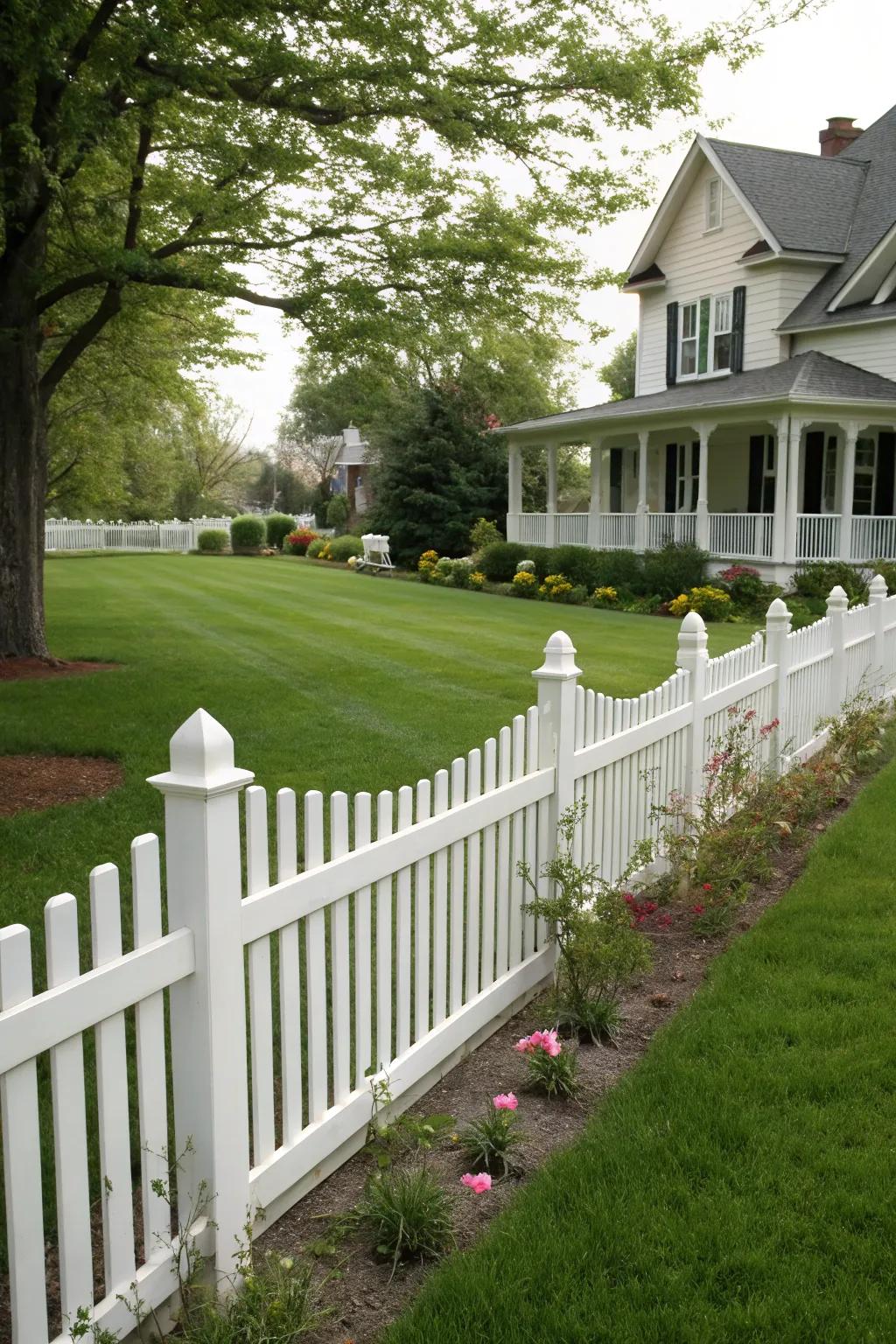 A picket fence offers a timeless attraction and warmth.