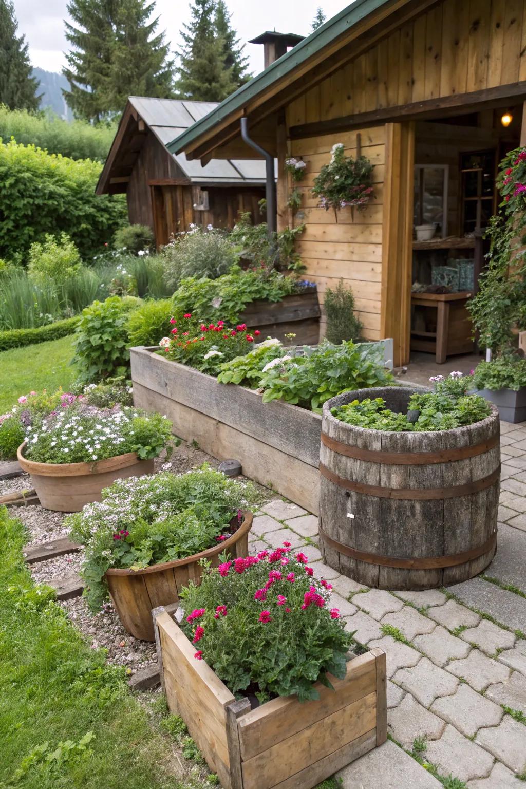 Lovely containers bring alpine charm to any setting.