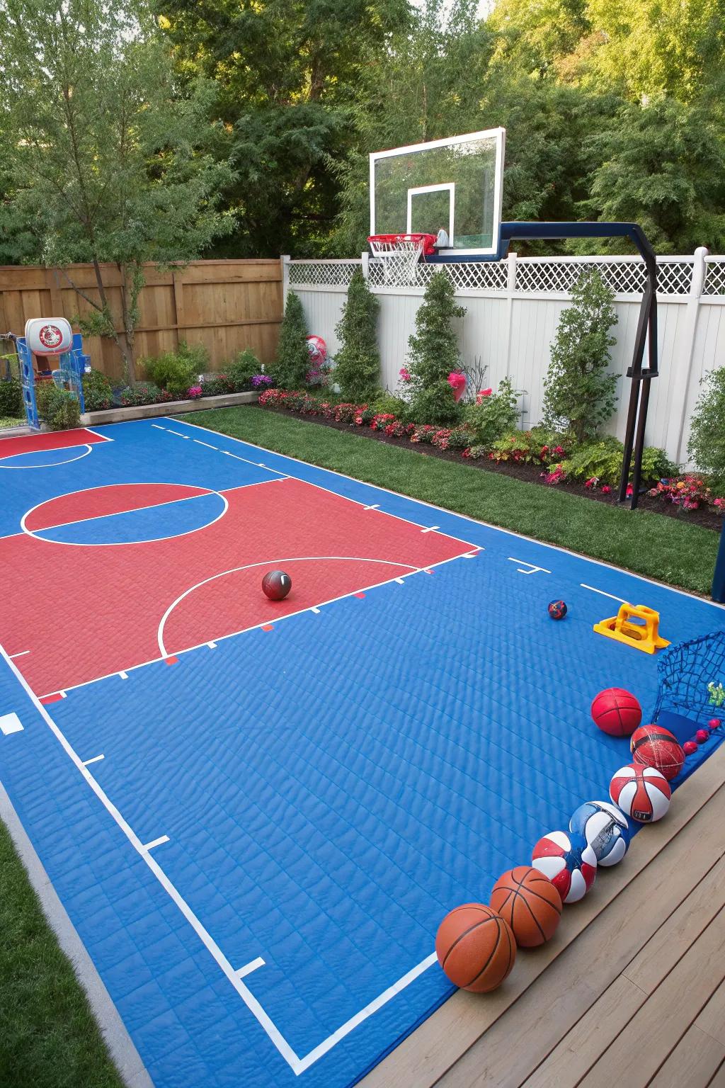 Elevate your games with bright court surfaces that pop with style.