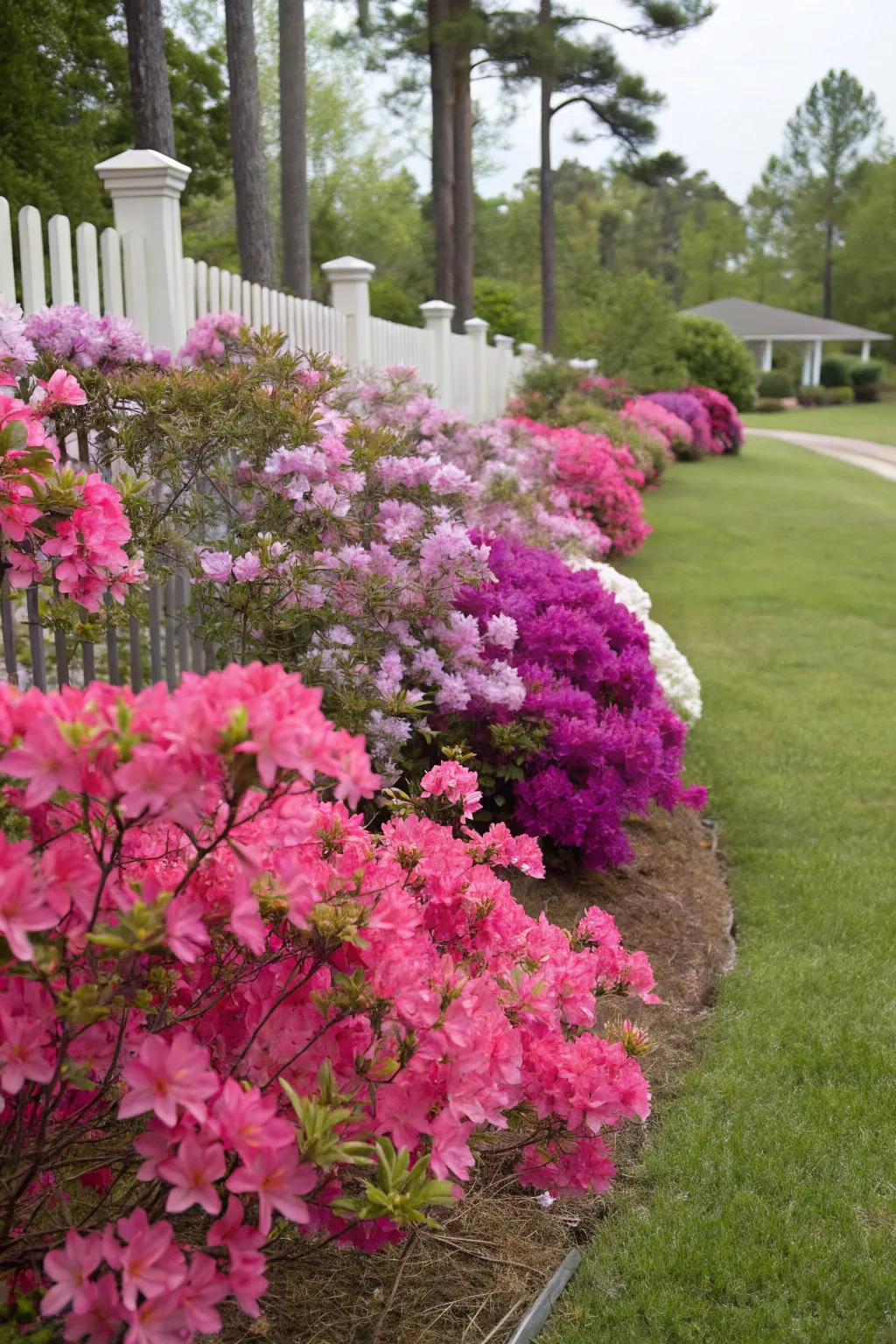 Azaleas add a bold splash of color to any front yard.