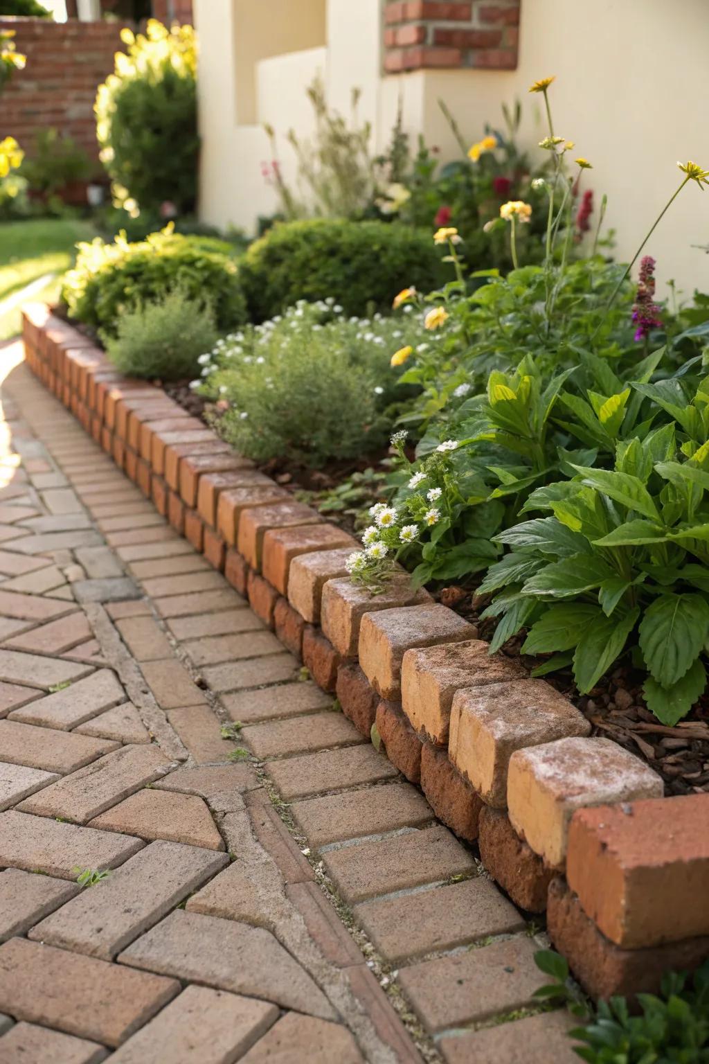 Elevate your garden with elegant brick borders that blend practicality with style.