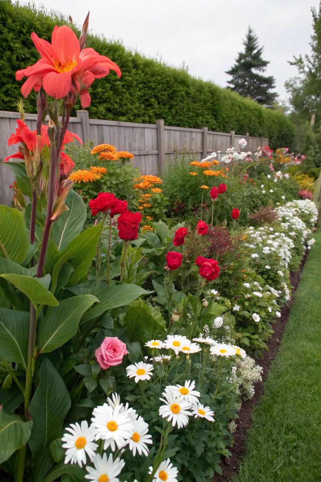 Bloomsticks lilies enhance depth and color in blended floral beds.