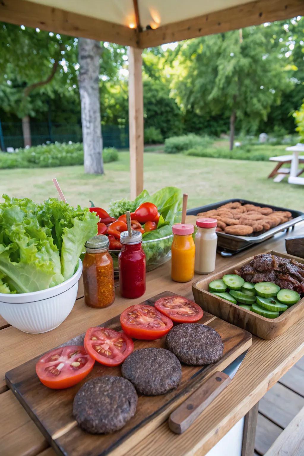 Create your own burger masterpiece with a DIY burger bar.