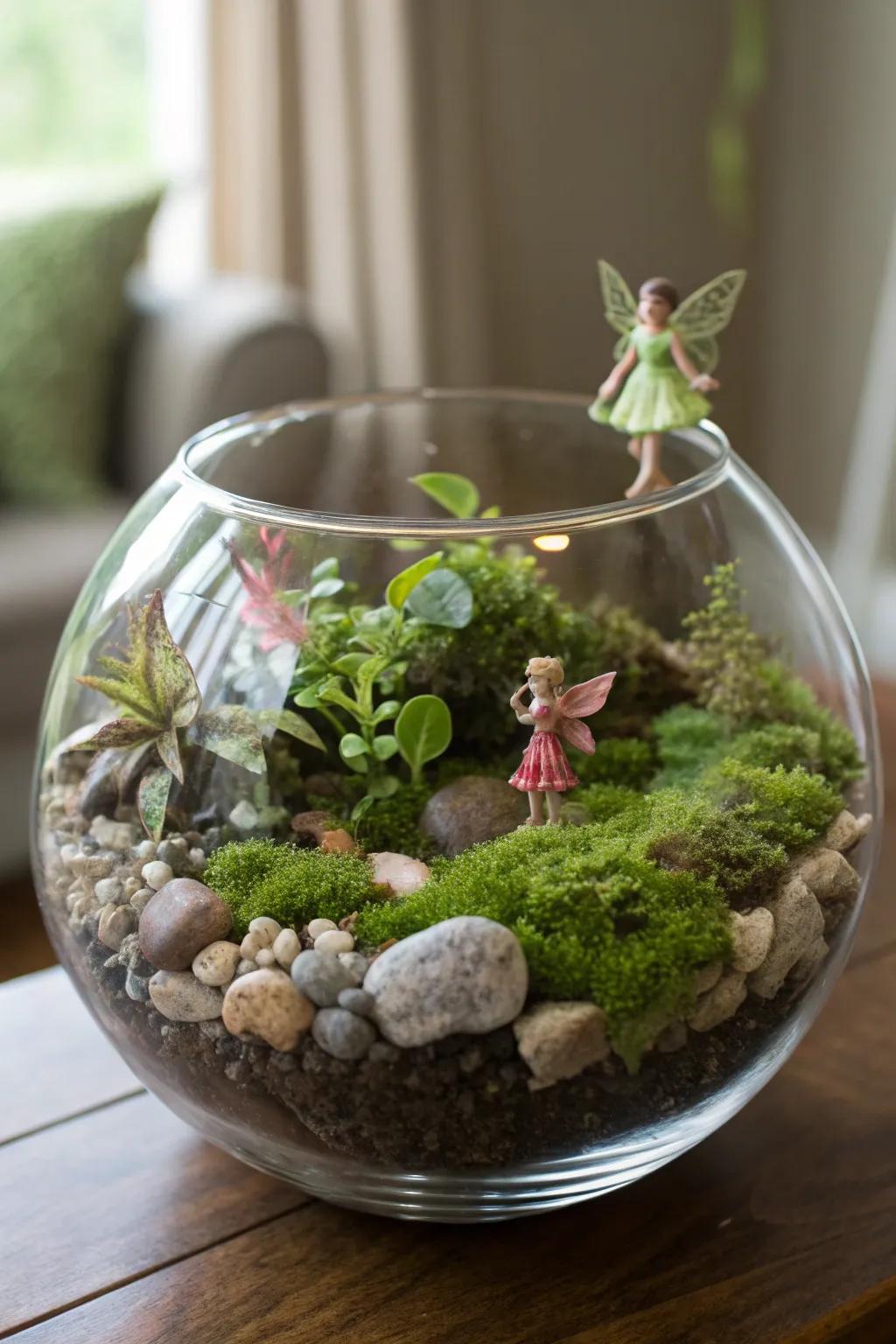A whimsical fairy garden, perfect for sparking imagination.