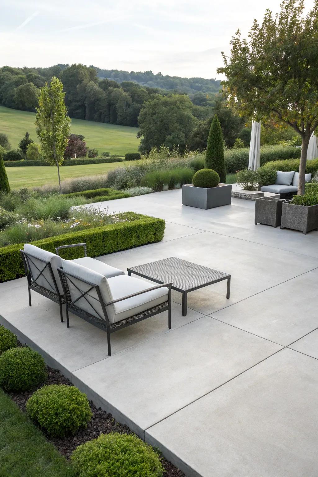 Smooth finishes bring a touch of modern elegance to your patio.