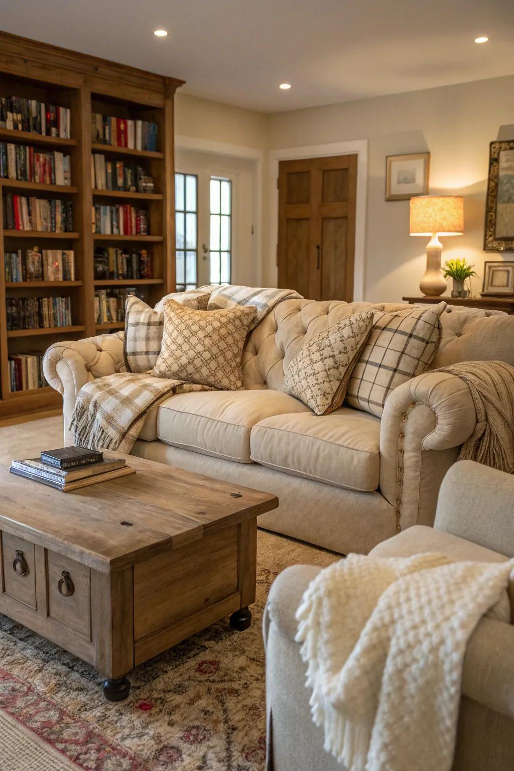 Plush seating creates a cozy and inviting living room.