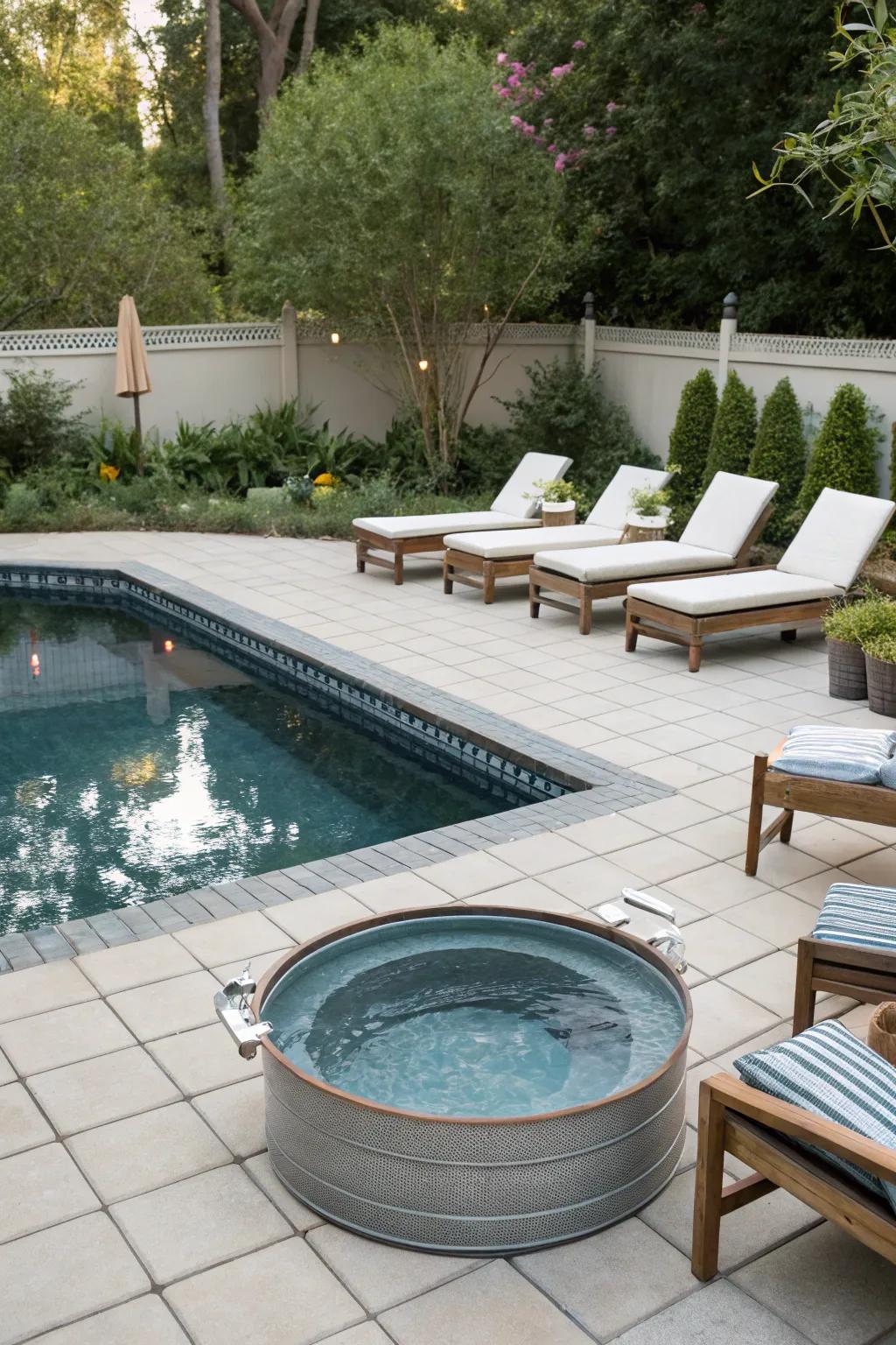 Cultivate a soothing vibe with comfy seating around your pool.