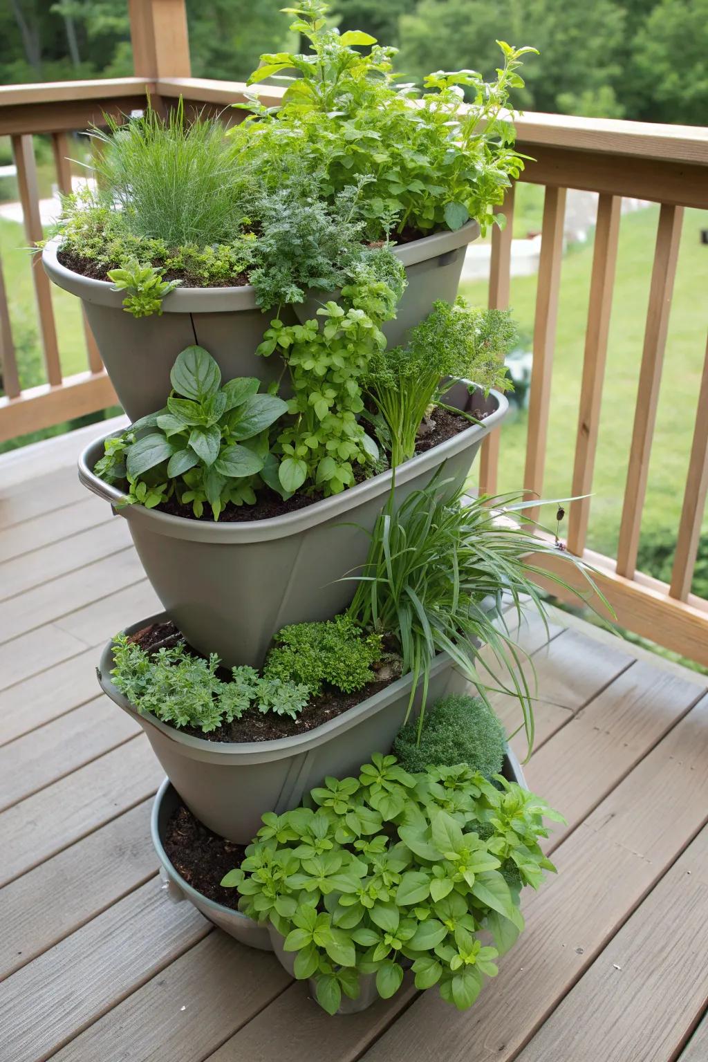 Layer your herbs for a vibrant, soaring garden.