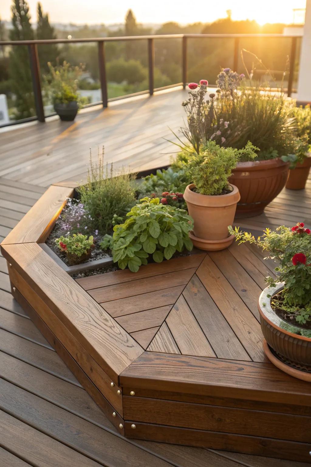 Transform your deck into a gardener's paradise with an octagon of vibrant life.