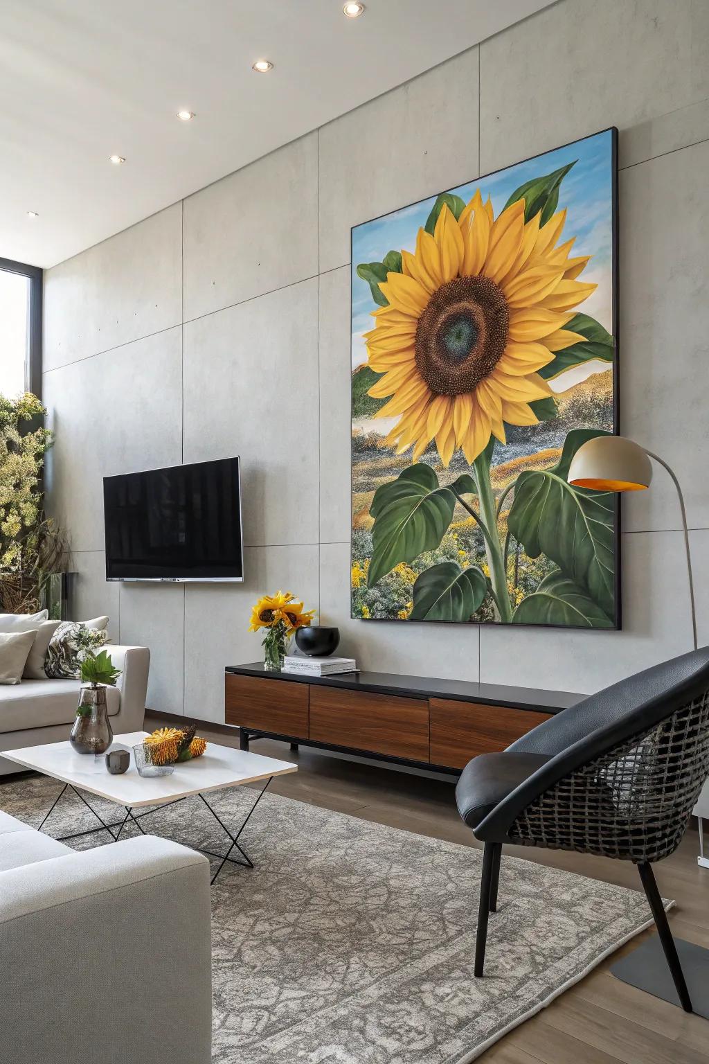 Sunflower wall art can serve as a vibrant focal point in any room.