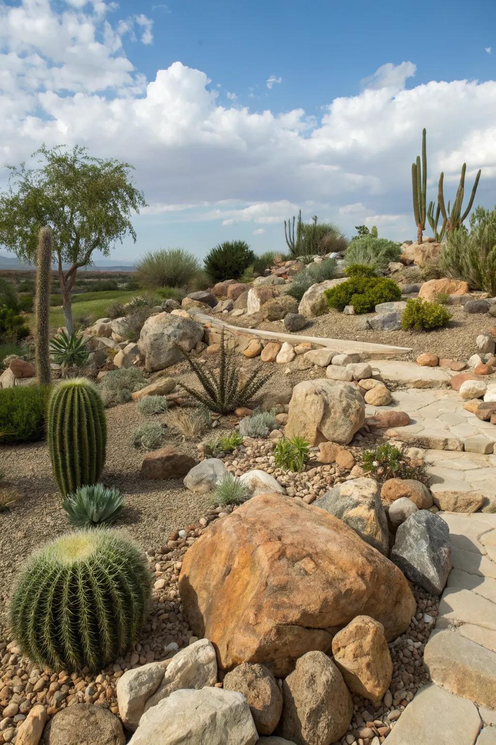 A rock garden brings structure and natural beauty to your yard.