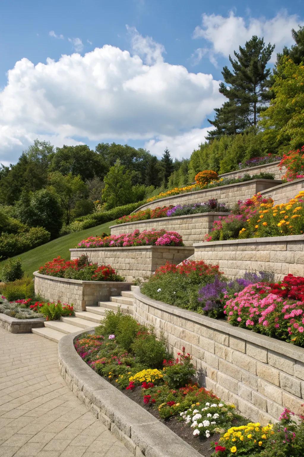 Multi-tiered layers offering both beauty and utility.