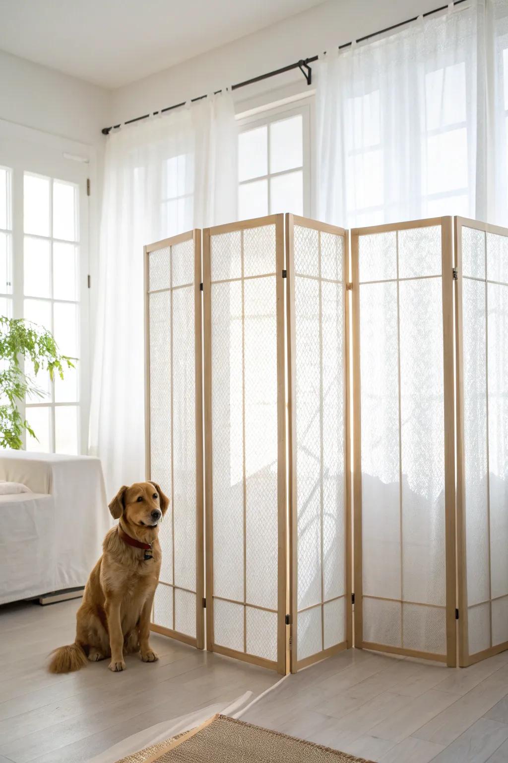 Open dividers provide visibility and maintain a light-filled ambiance.