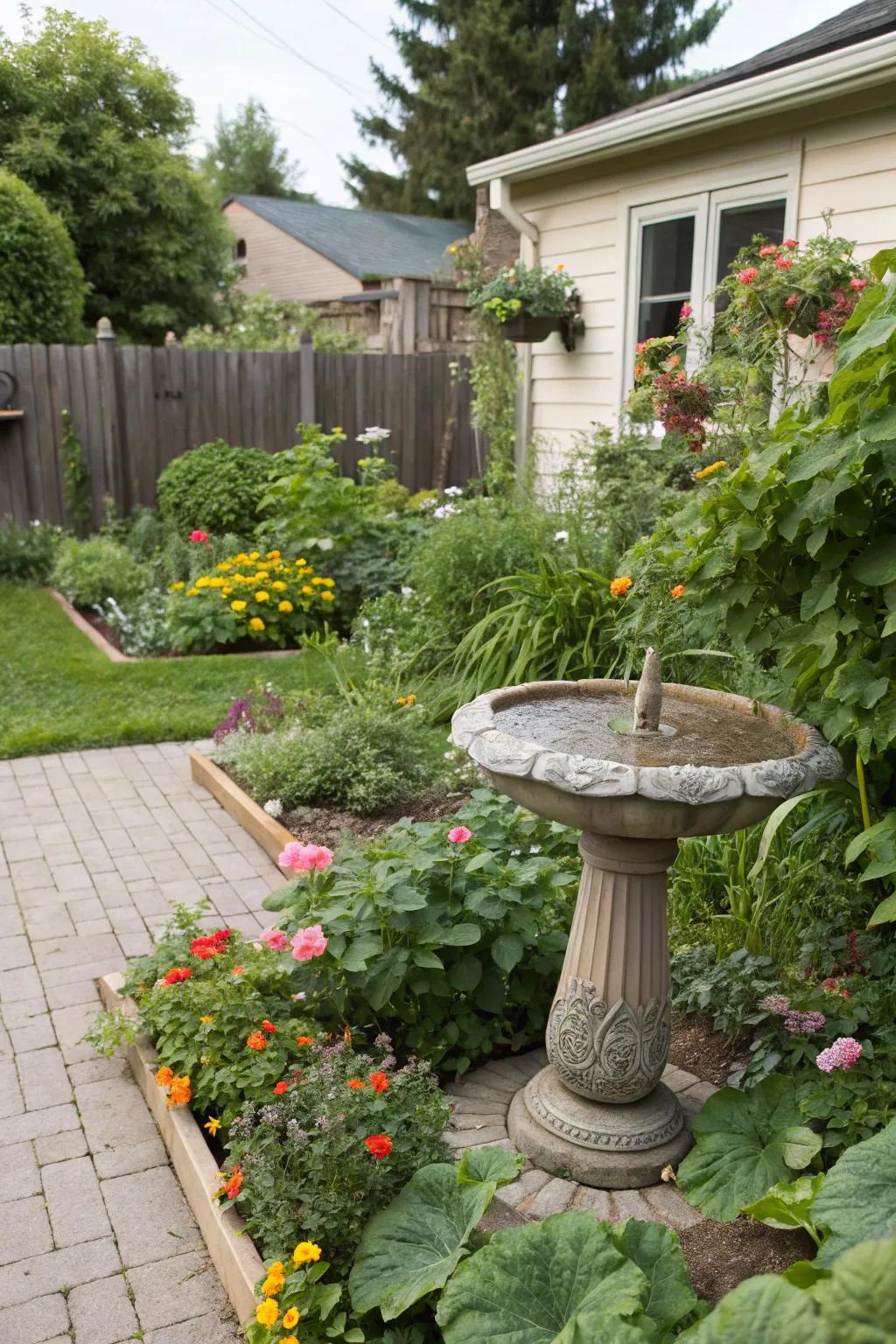 Ornamental features add beauty and support biodiversity.