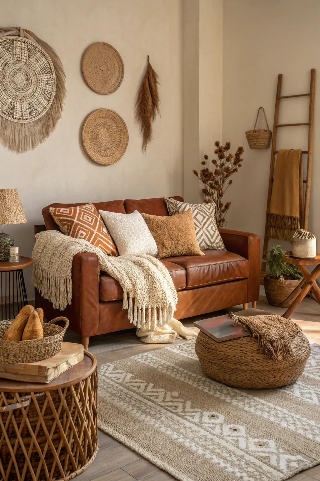Natural shades craft a warm and welcoming ambiance.