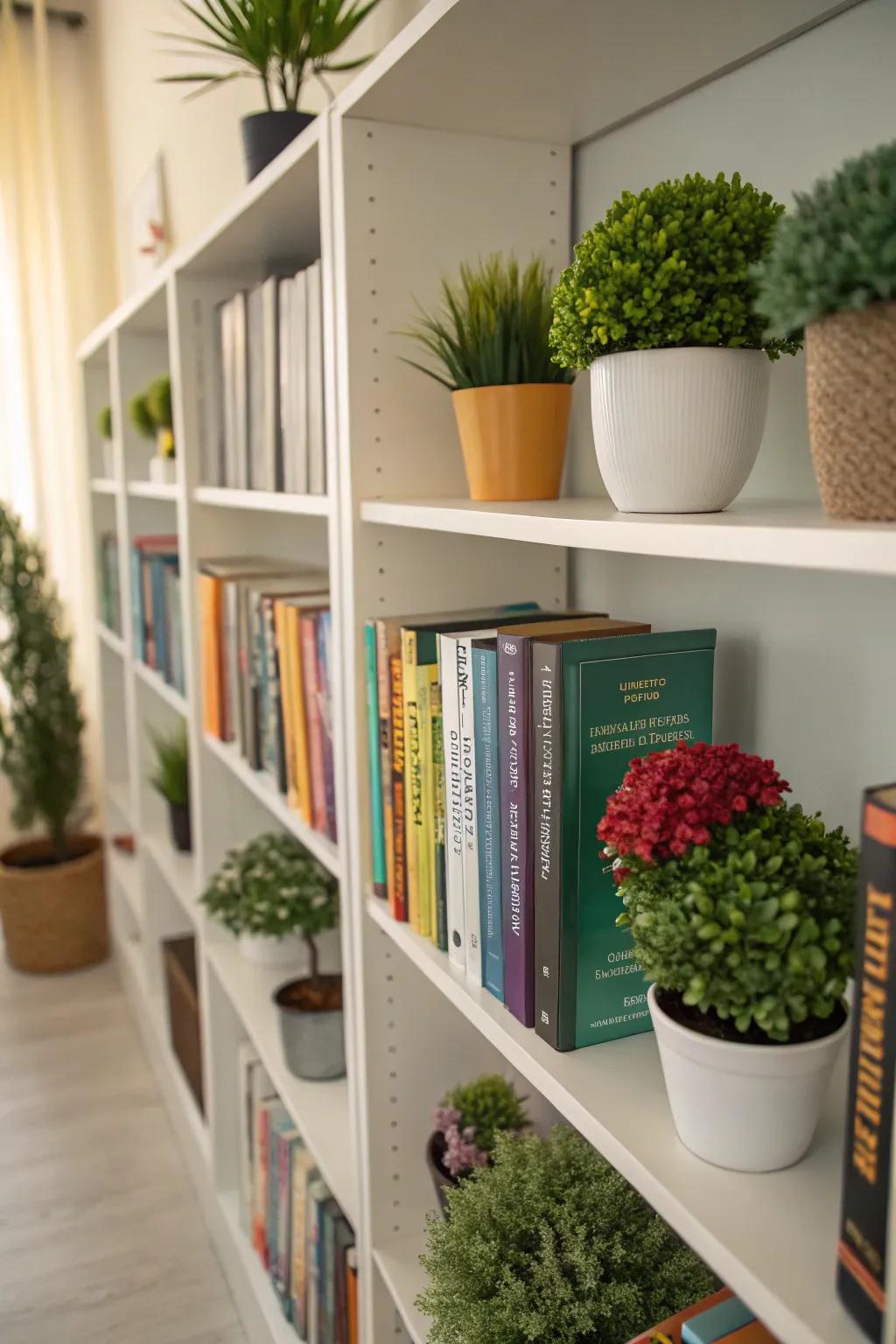 Small faux plants are perfect for styling shelves with ease.