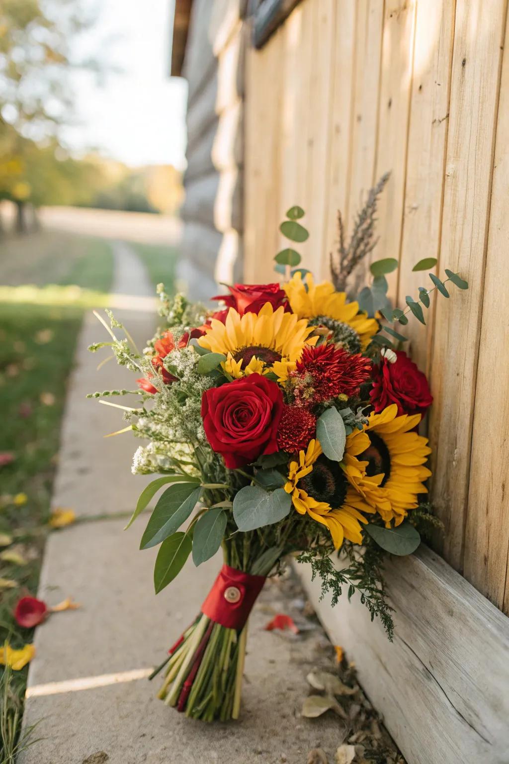 Sunflowers add a touch of sunshine to fall bouquets.