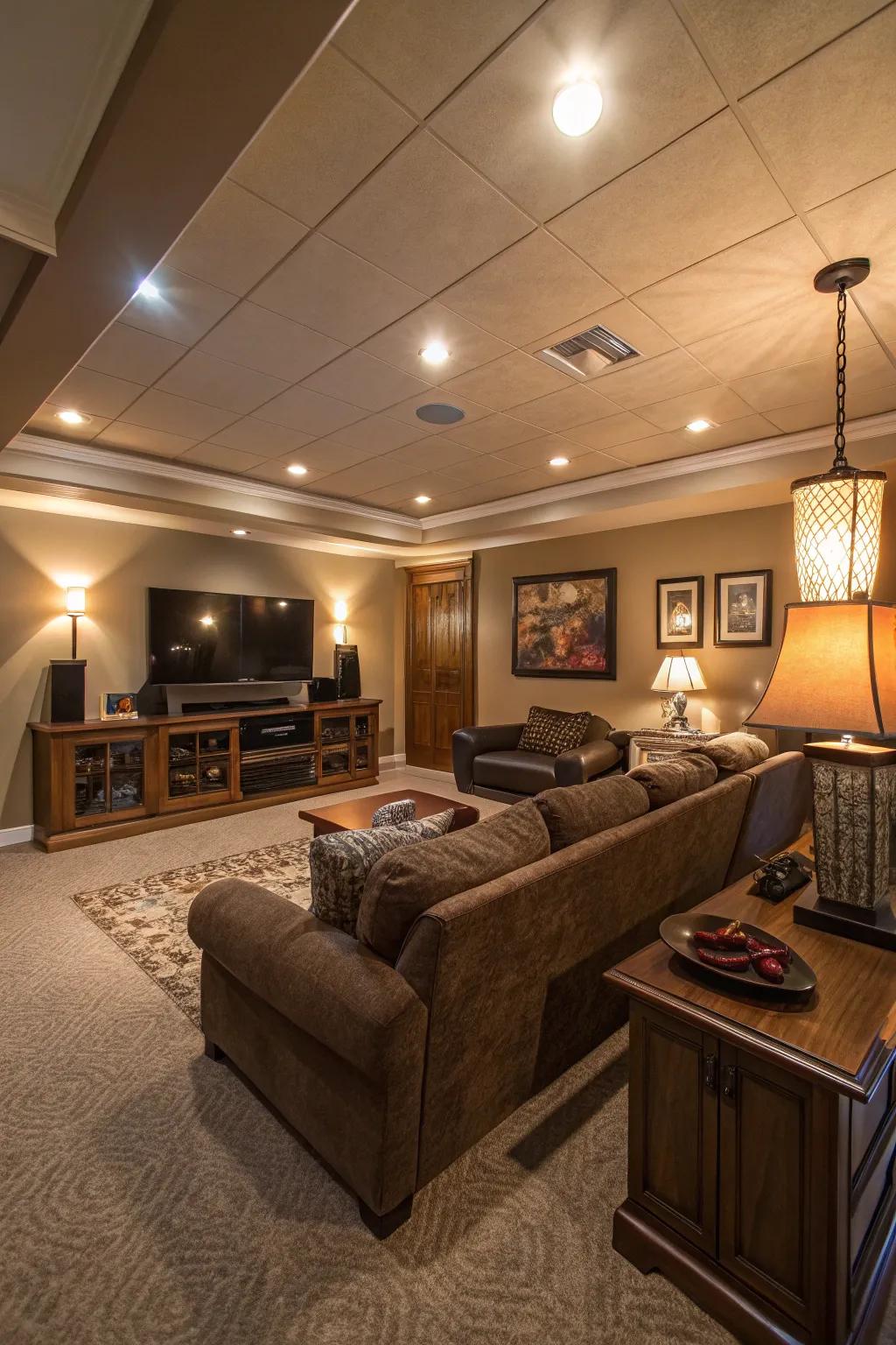 Illumination effortlessly transforming the room's feel.