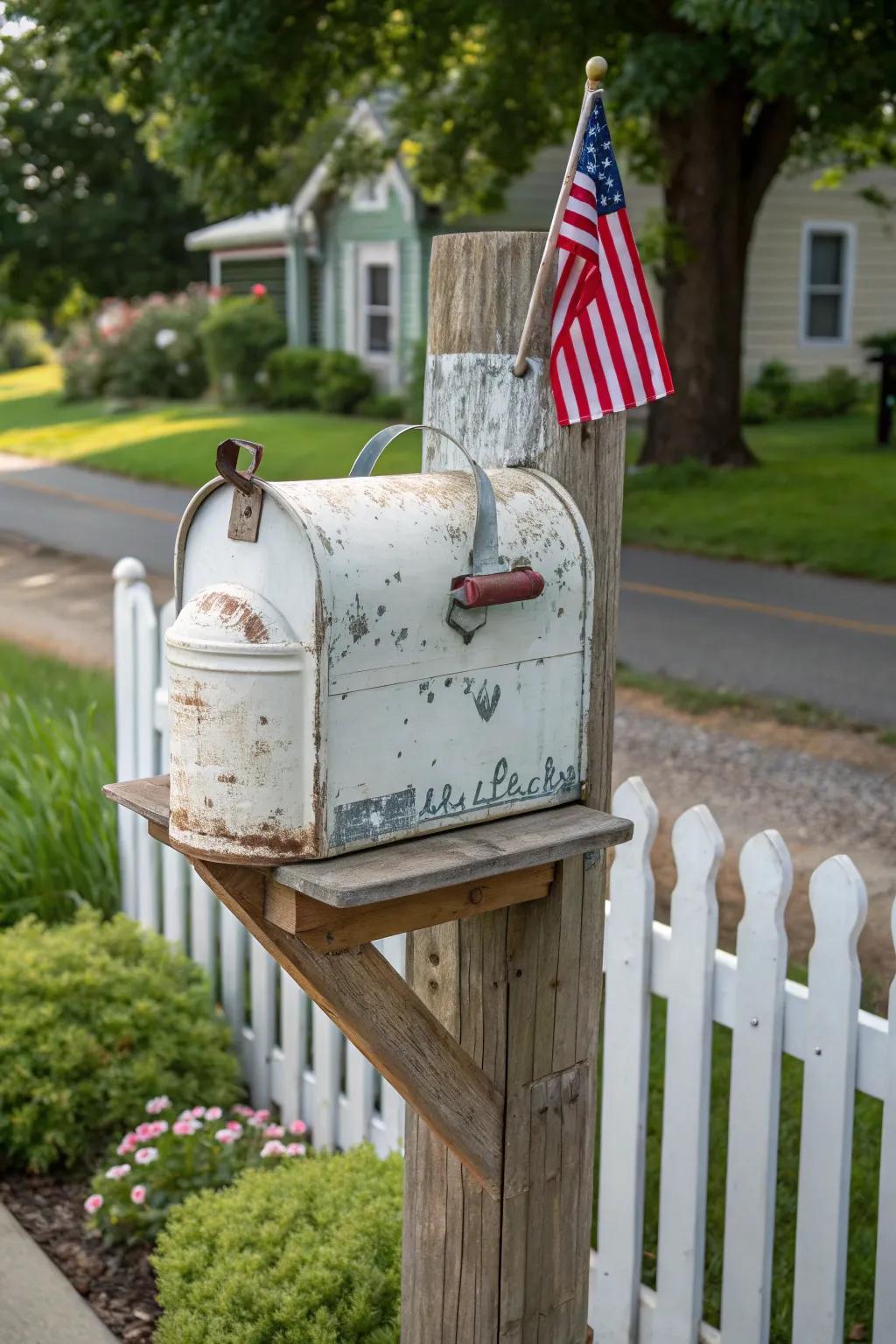 An antique milk churn, artistically reimagined as a charming farmhouse mailbox.