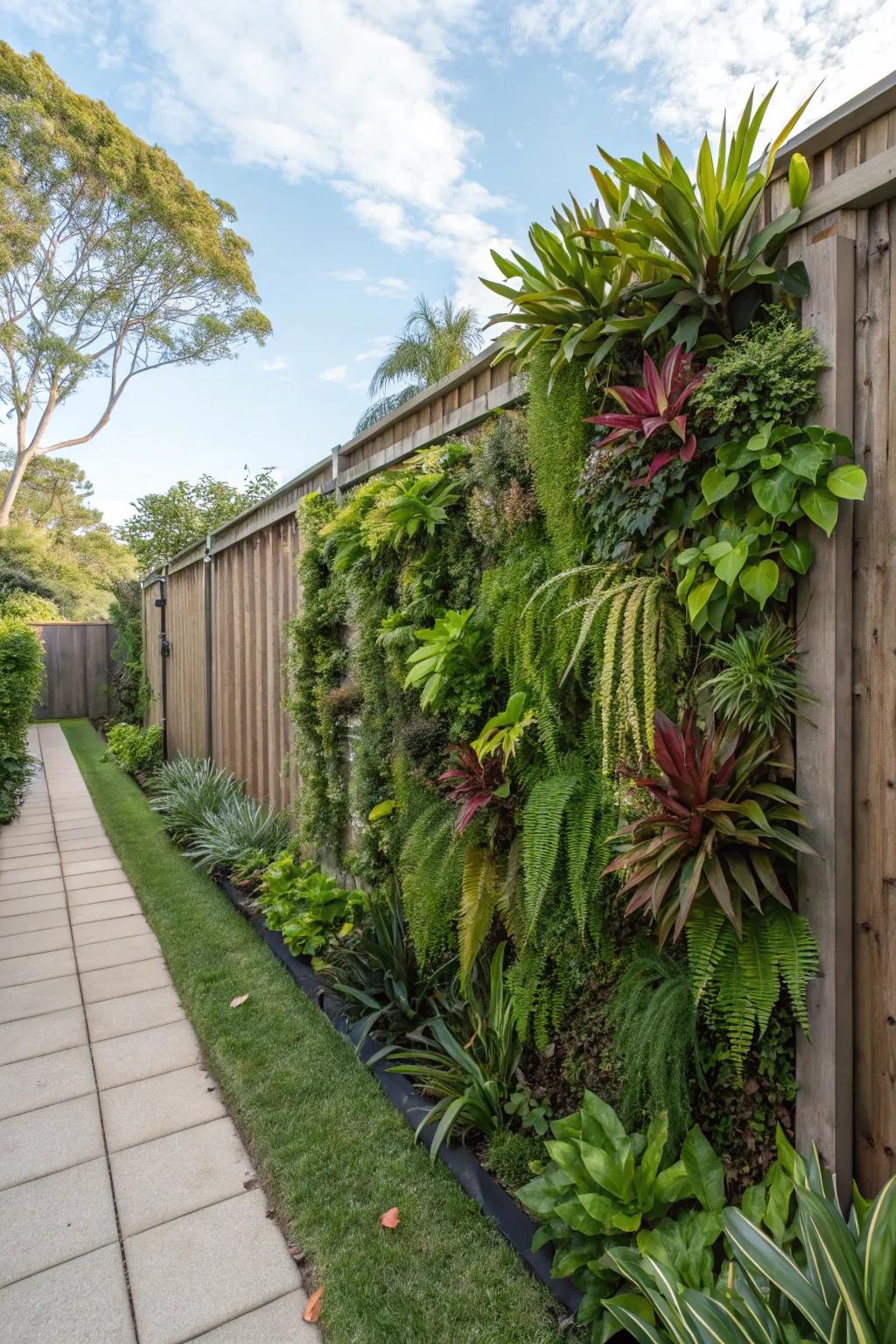 A living green wall fence brings nature directly into your backyard.