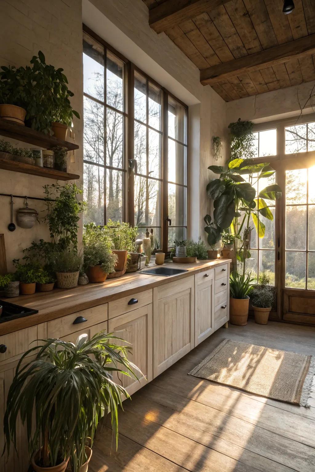 Bathe your kitchen in natural light for a bright, airy ambiance.