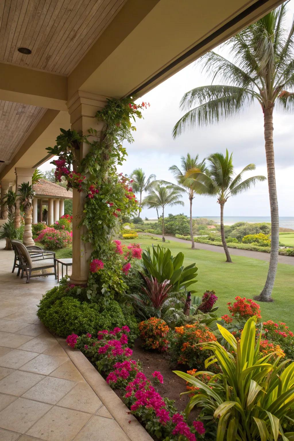 Enhance your lanai's natural appeal with lush greenery.