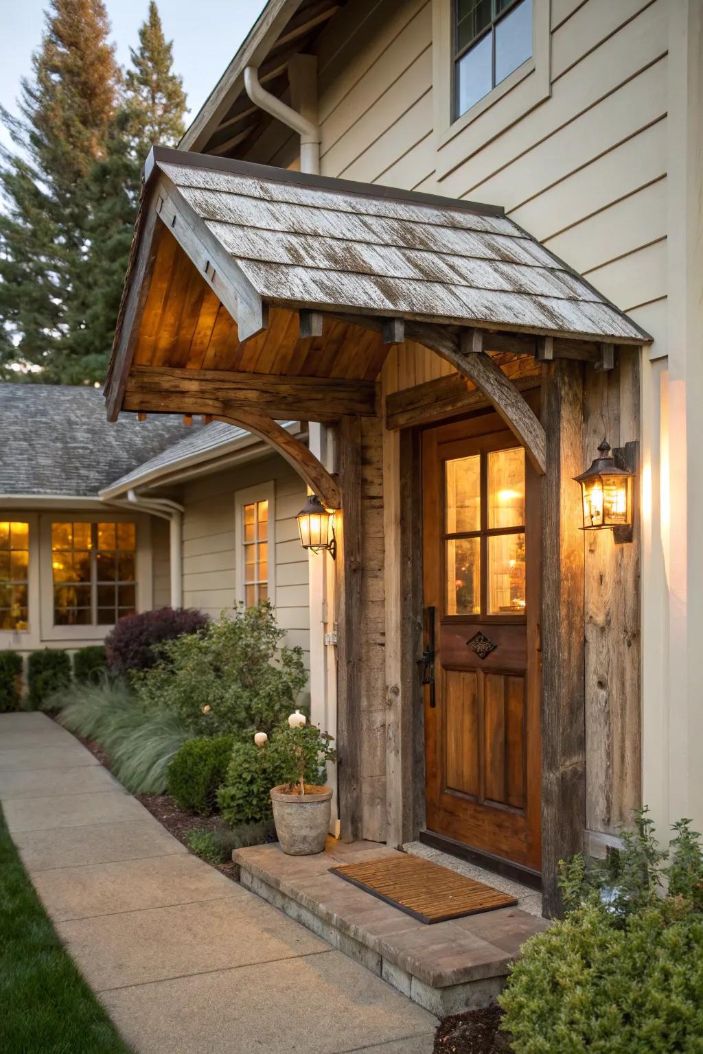Weathered wood covers radiate a rustic charm.