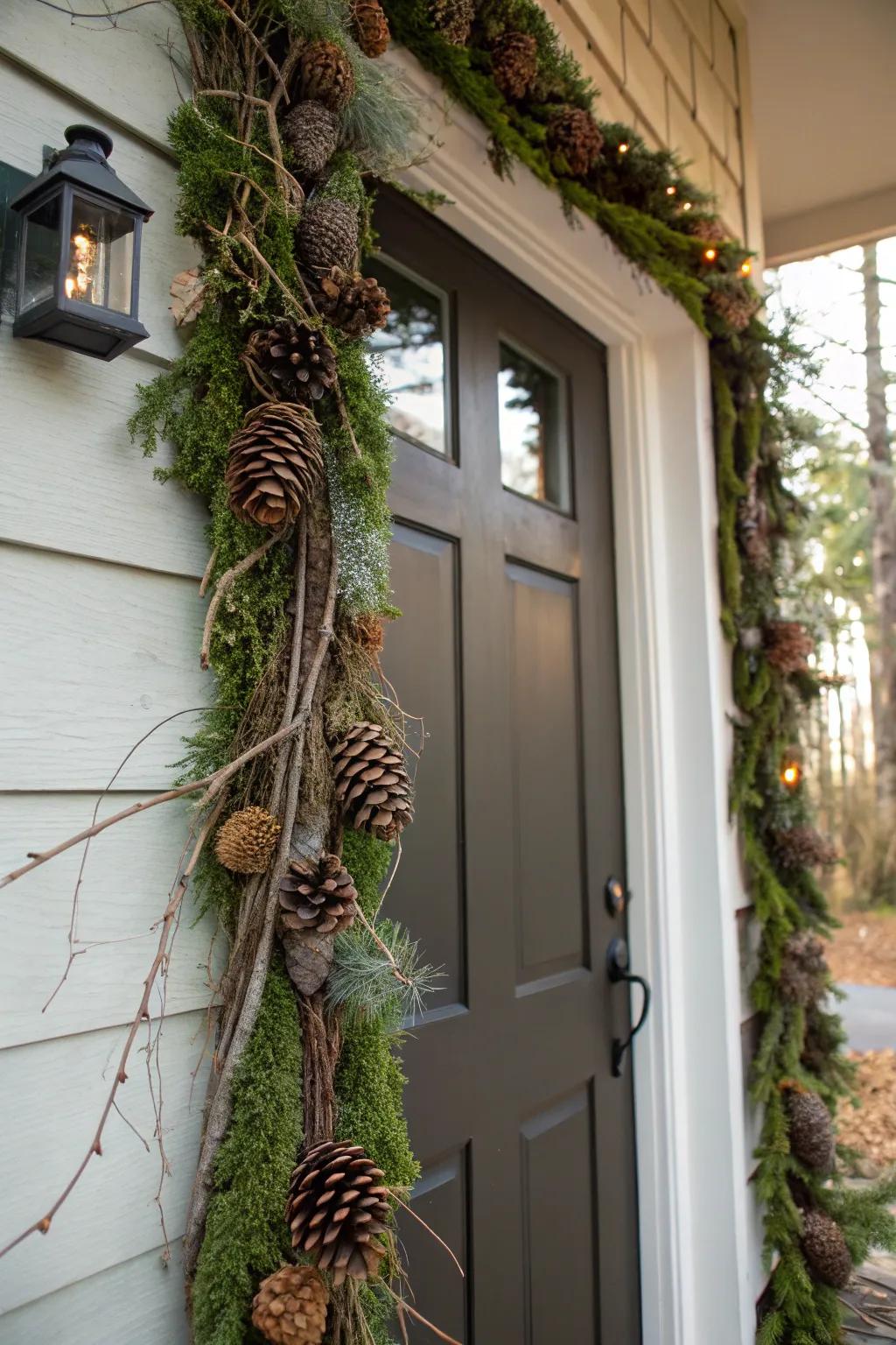 Welcome the serenity of the forest to your doorstep with a woodland-themed garland.