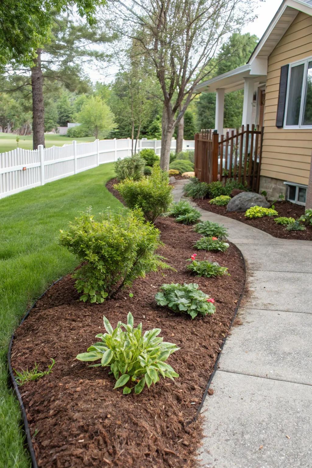 Soil cover improves your garden's look while saving moisture.