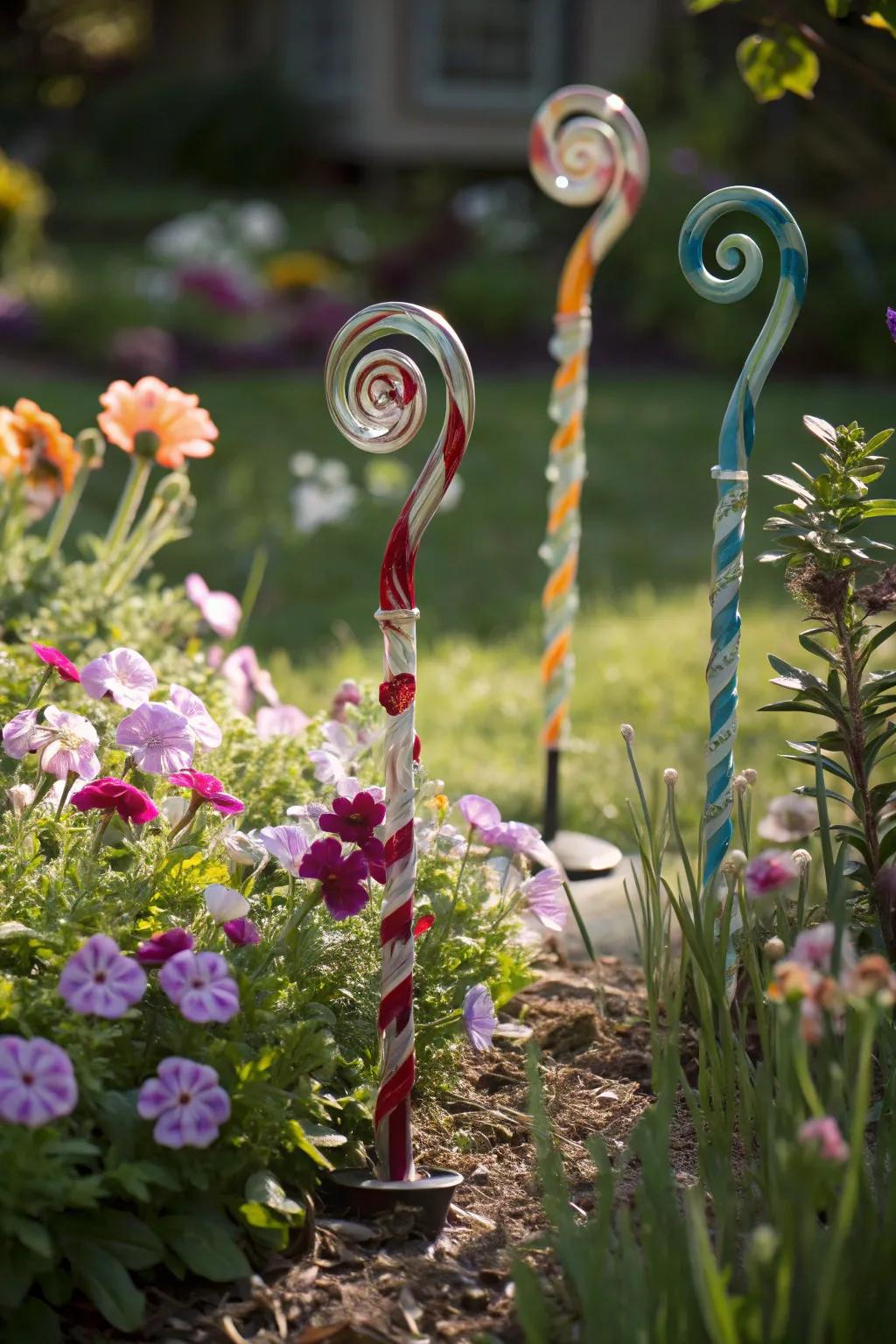 Magical spirals bringing a storybook atmosphere to the garden.