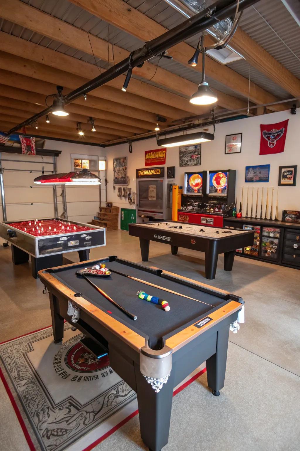 A multi-game station offers endless entertainment possibilities.