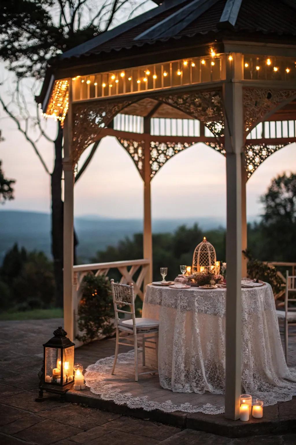 Dining in your gazebo turns meals into special occasions.