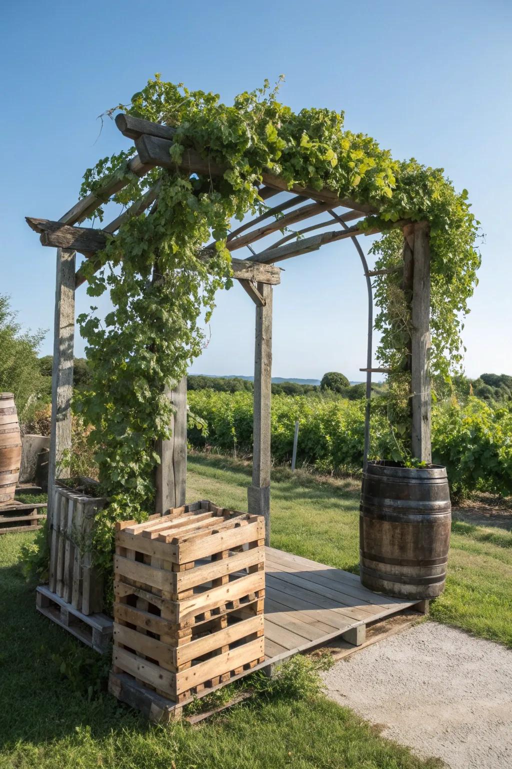 Transform your garden with a stunning DIY upcycled arbor that blends minimalist elegance with boho charm.