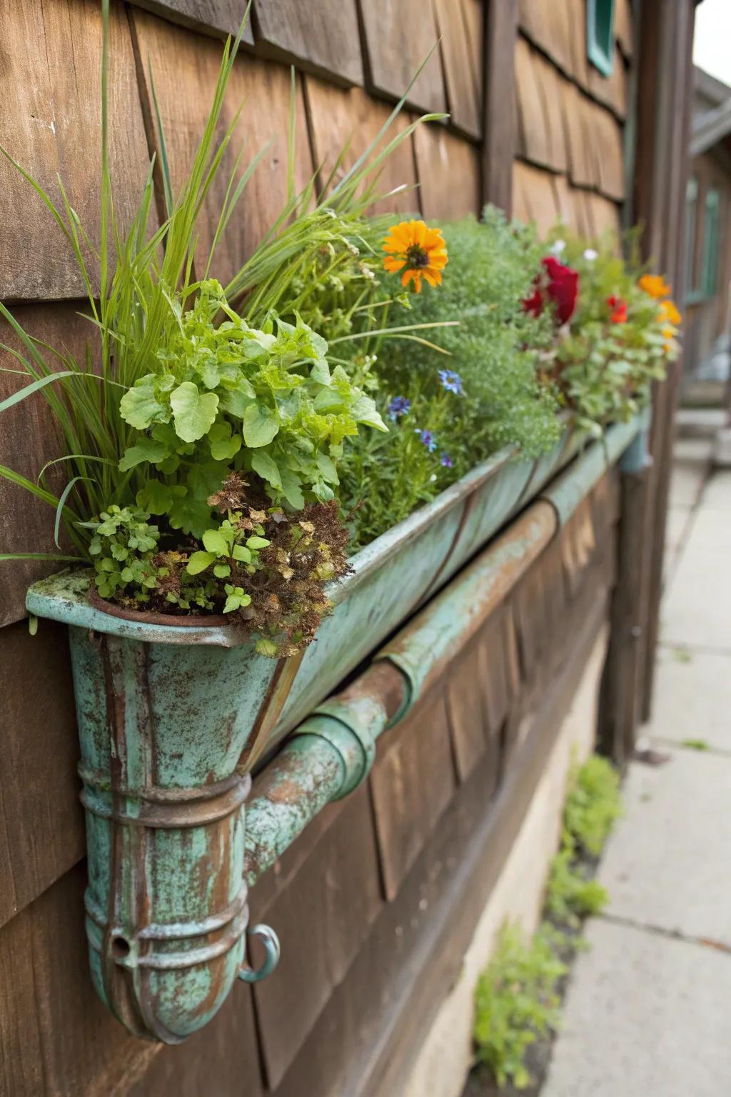 Transform old gutters into stunning garden features with style and sustainability.