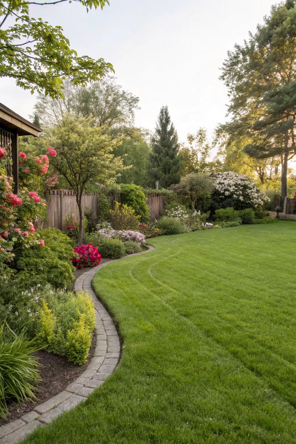 Lush greenery introduces a hint of raw elegance to your Hamptons-inspired backyard.